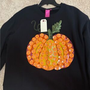 Queen of Sparkles Sequin Pumpkin Design Brand New Size M